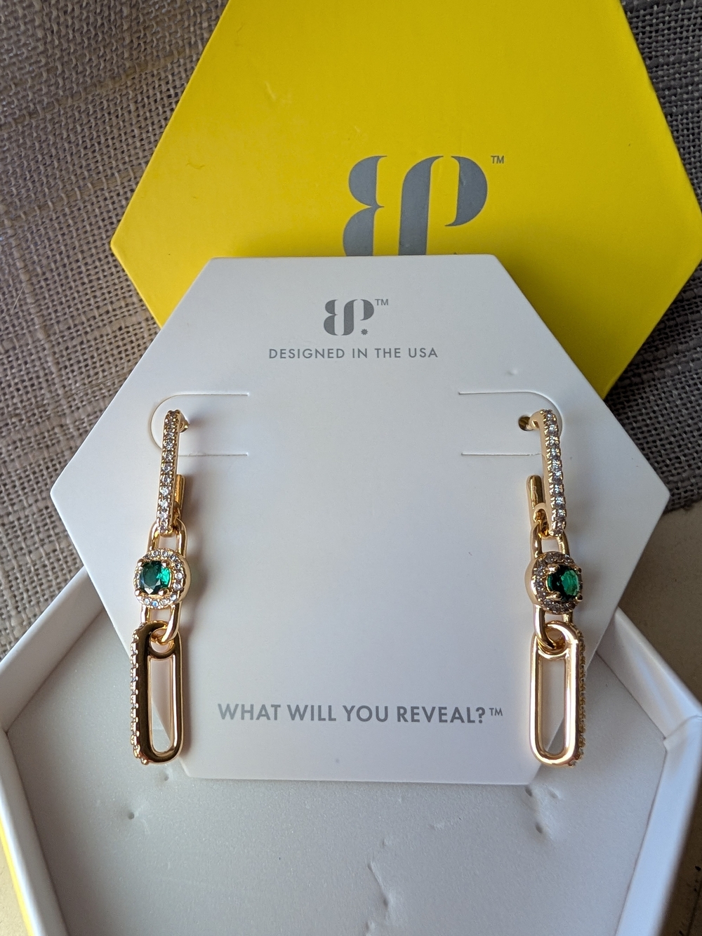 Bomb Party Gold-plated Emerald Drop Earrings